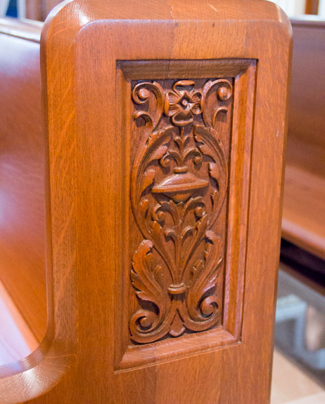 Hand-carved pews