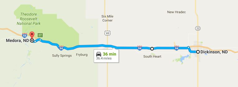 North Dakota Road Trip Day 6 map