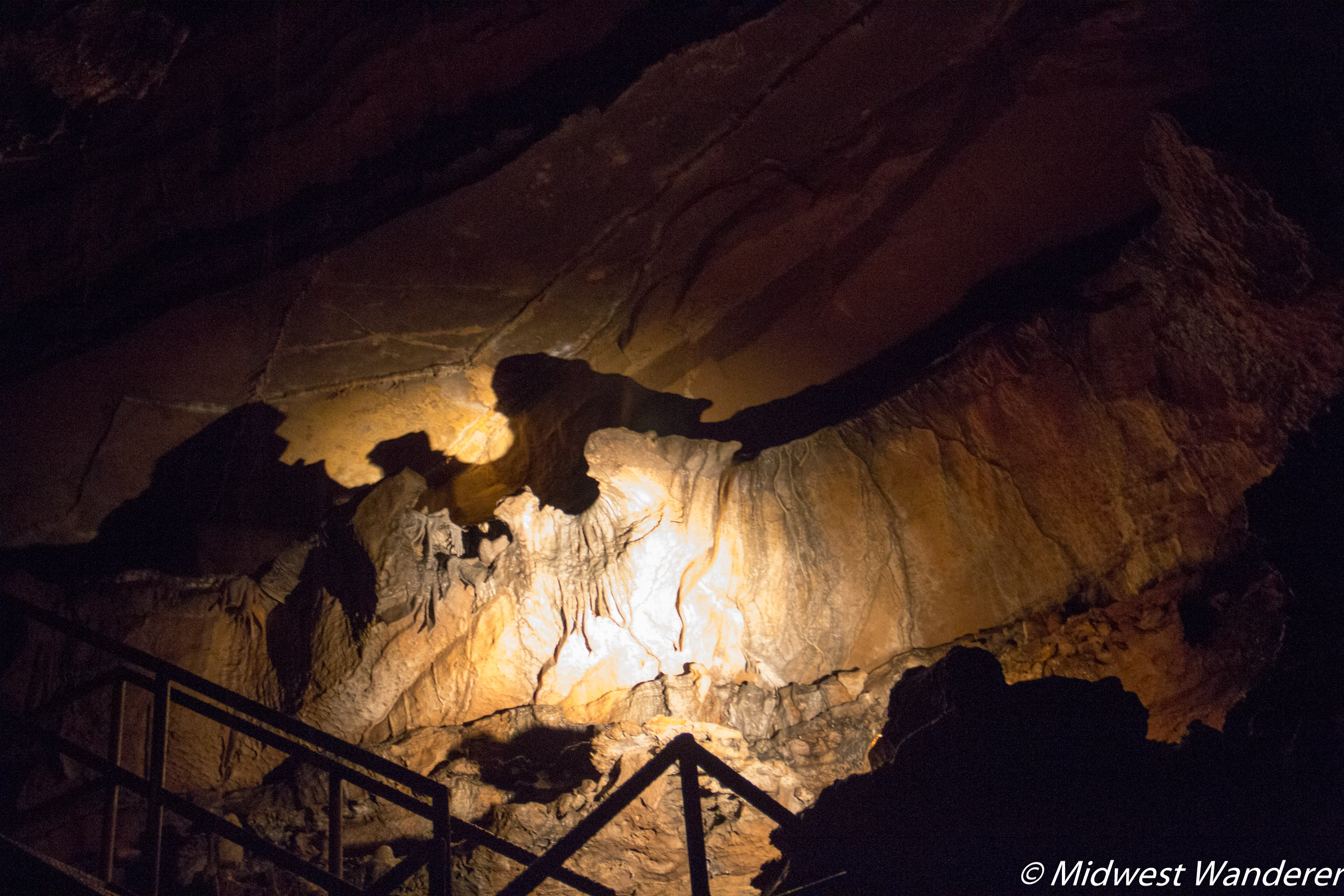 Squire Boone Caverns giant bat shadow