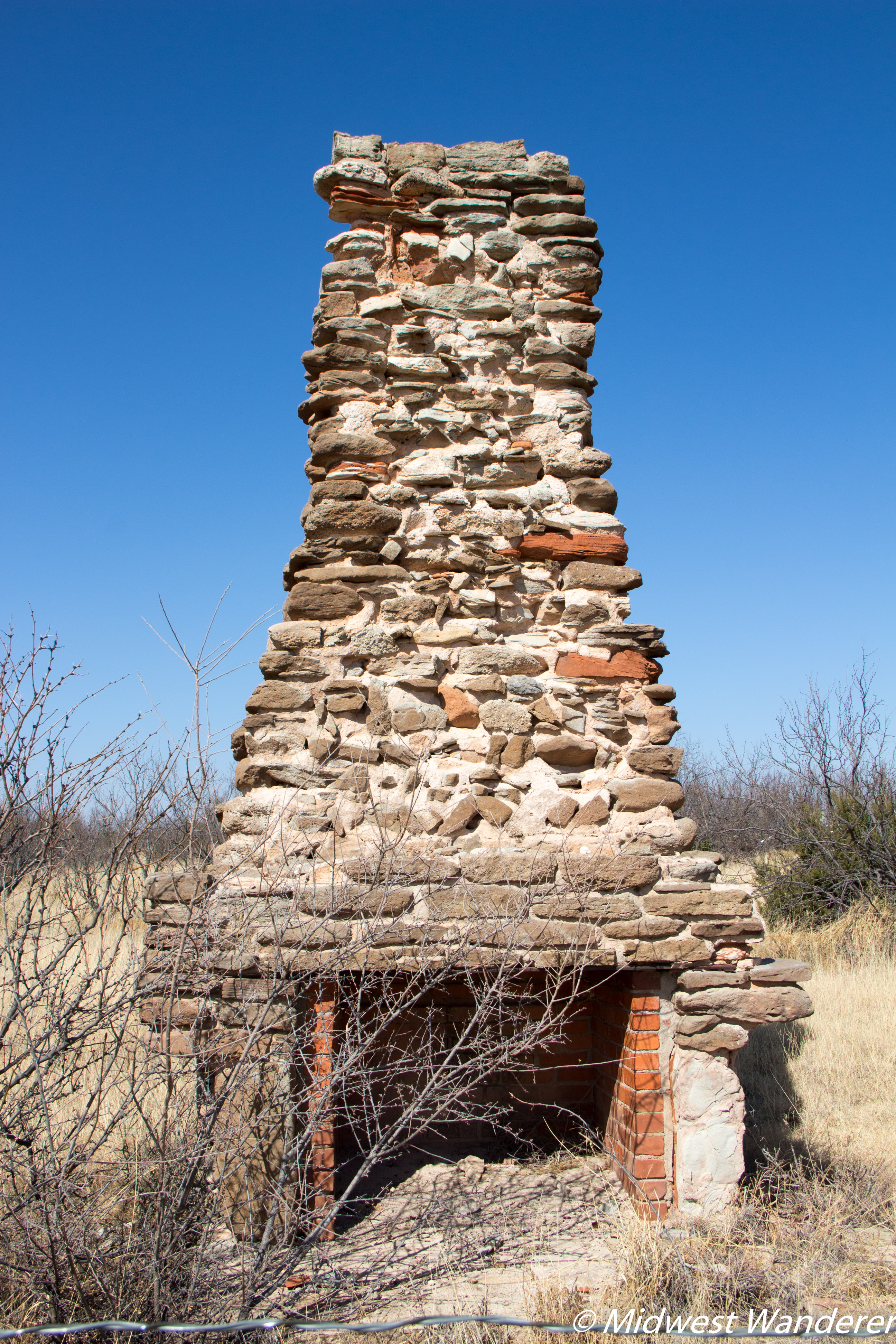 Palo Duro Canyon State Park - remnants of a chimney from the old CCC recreation center