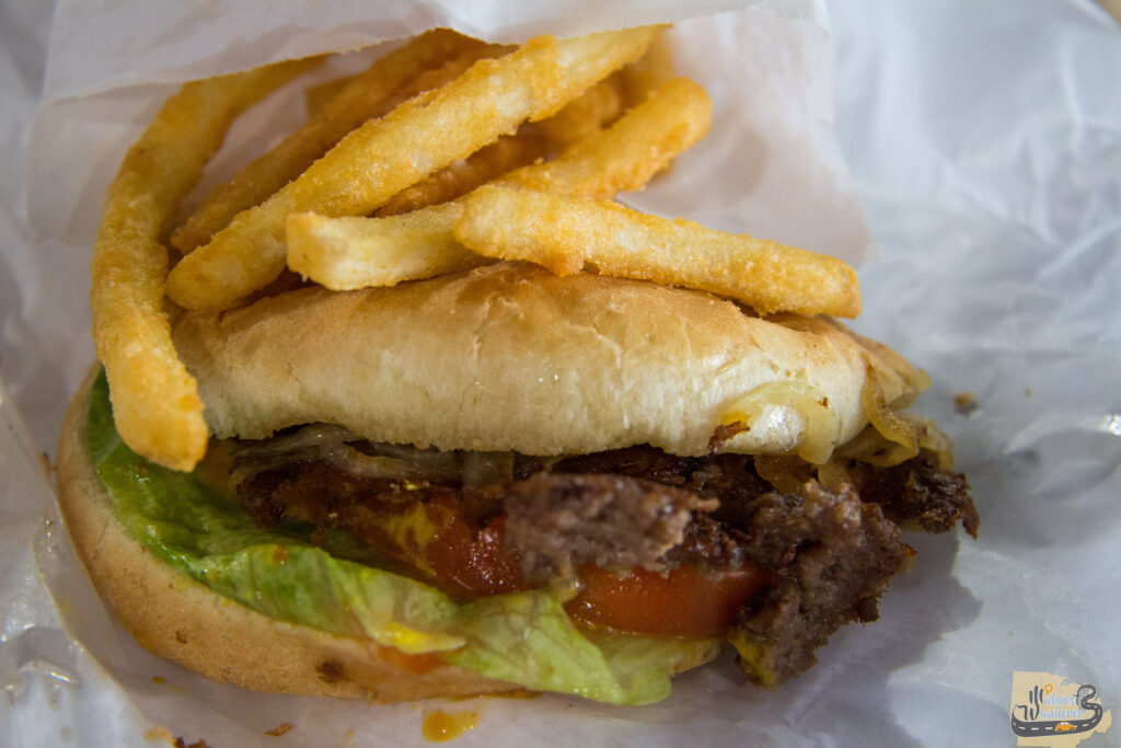 Hamburger and fries from the original Burger King