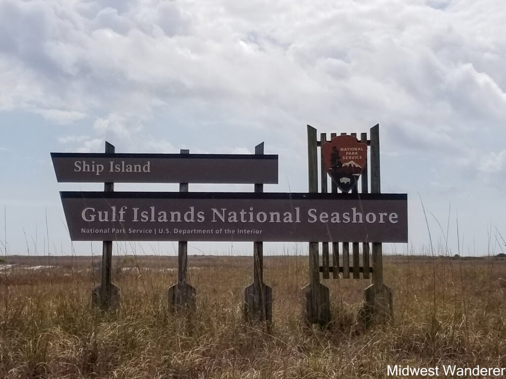 Ship Island - Gulf Islands National Seashore sign