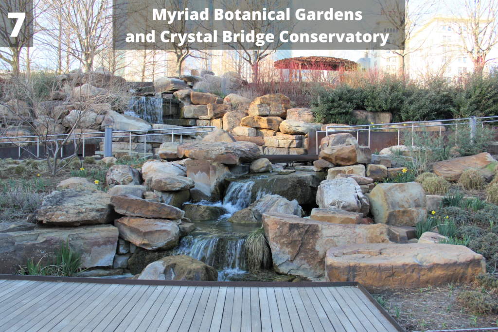 Rocks and waterfall at Myriad Botanical Gardens