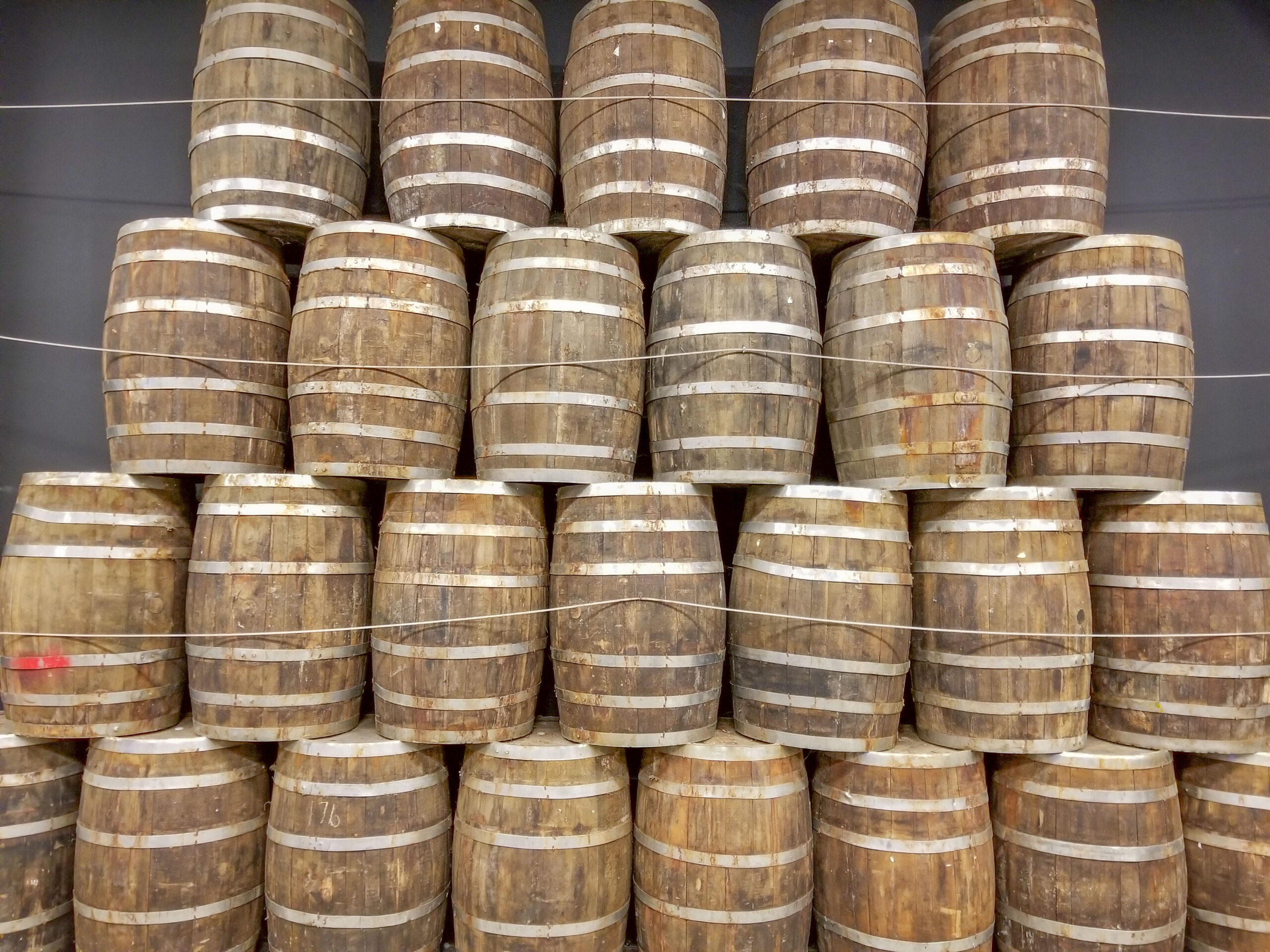 Barrels in the barrel warehouse