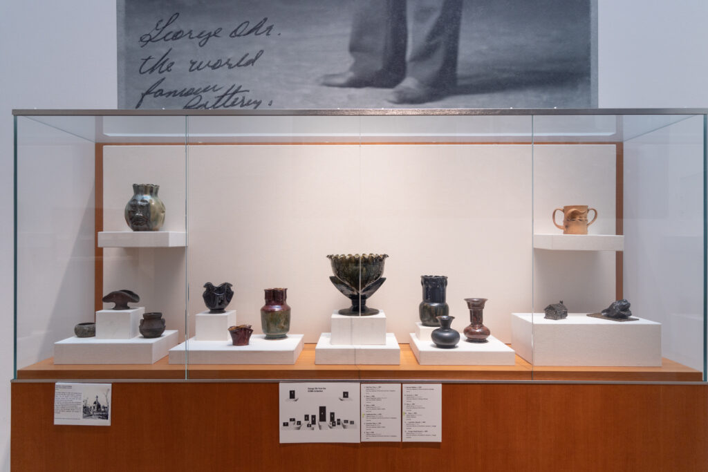 Some of the George Ohr pottery collection at the Ohr-O'Keefe Museum of Art