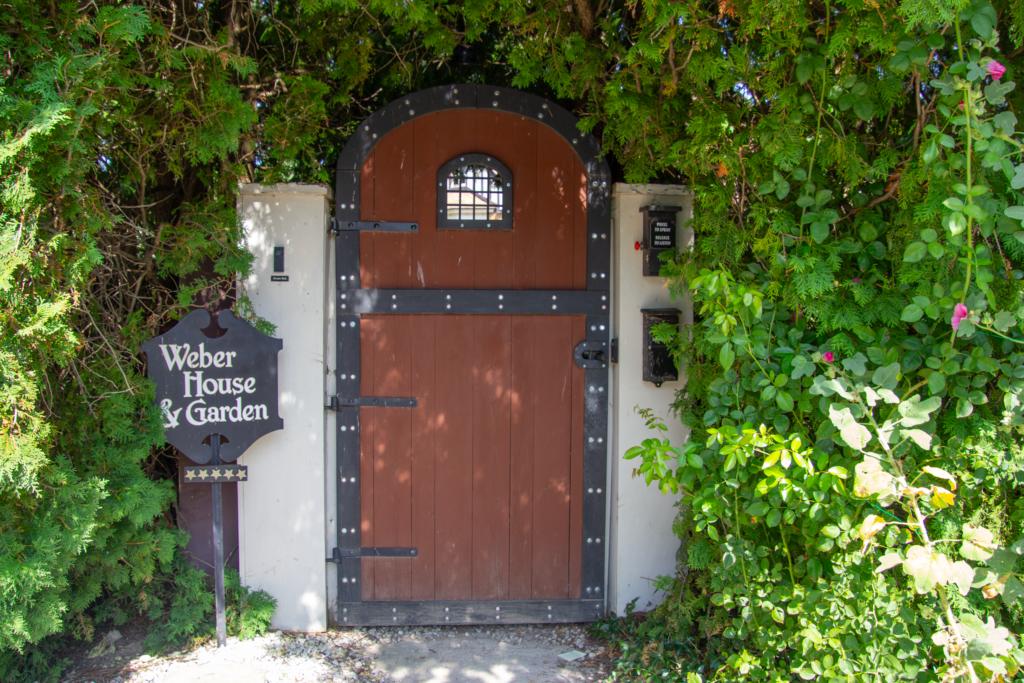 Entry gate to the Weber House and Garden