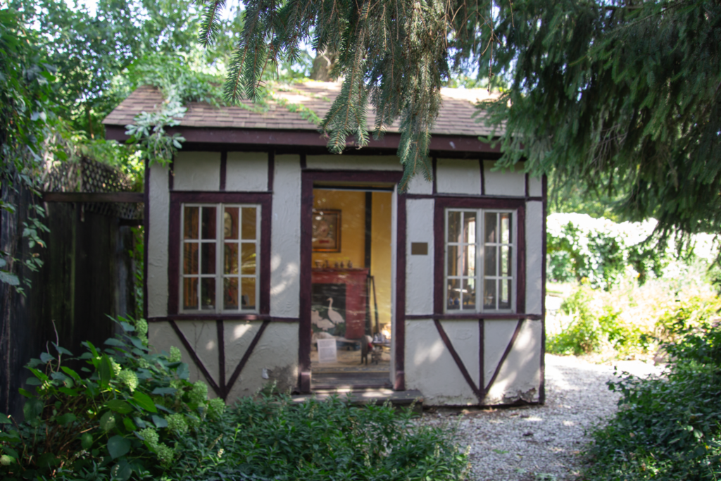 Exterior of the playhouse at the Weber House and Garden