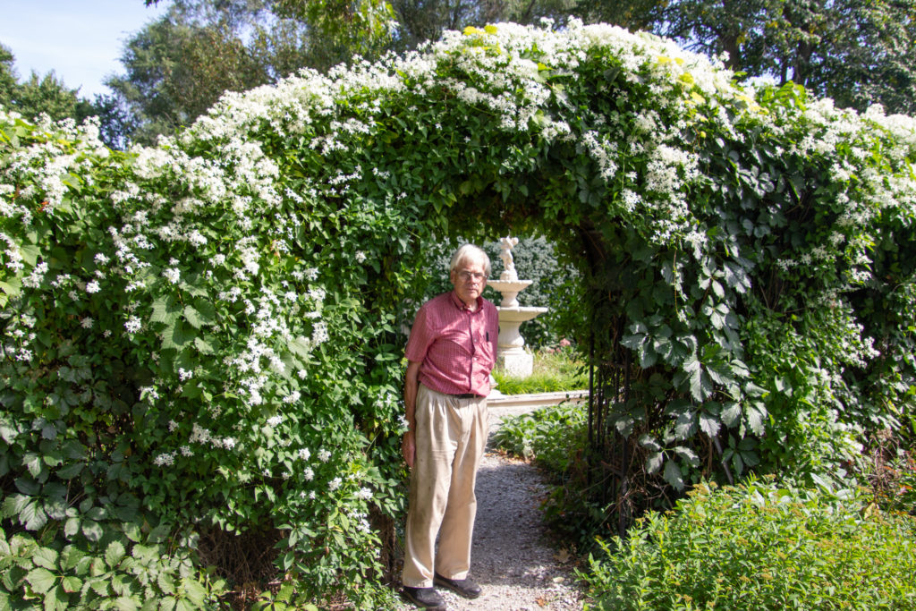 Ted Weber in the garden