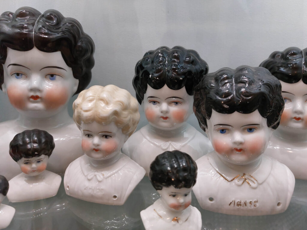 Collection of doll heads